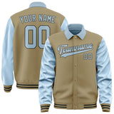 Custom Light Khaki Light Blue Jacket