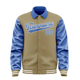 Custom Light Khaki Sky Blue Jacket