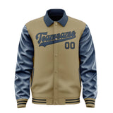 Custom Light Khaki Blue Jacket