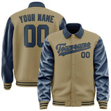 Custom Light Khaki Blue Jacket