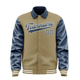 Custom Light Khaki Blue Jacket