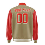 Custom Light Khaki Orange Red Jacket