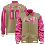 Custom Light Khaki Pink Jacket