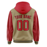 Custom Light Khaki Red Jacket