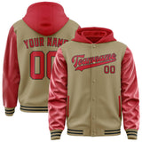 Custom Light Khaki Red Jacket