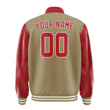 Custom Light Khaki Red Jacket