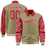 Custom Light Khaki Red Jacket