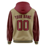 Custom Light Khaki Crimson Red Jacket
