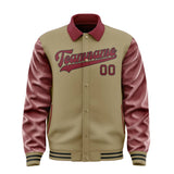 Custom Light Khaki Crimson Red Jacket