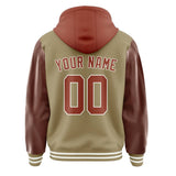 Custom Light Khaki Coral Red Jacket