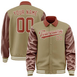 Custom Light Khaki Coral Red Jacket