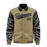 Custom Light Khaki Black Jacket