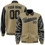 Custom Light Khaki Black Jacket