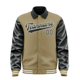 Custom Light Khaki Black Jacket