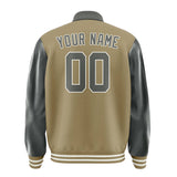 Custom Light Khaki Dark Grey Jacket