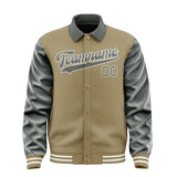 Custom Light Khaki Dark Grey Jacket