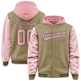Custom Light Khaki Light Pink Jacket