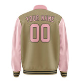 Custom Light Khaki Light Pink Jacket