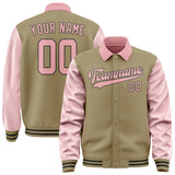 Custom Light Khaki Light Pink Jacket