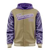 Custom Light Khaki Light Purple Jacket