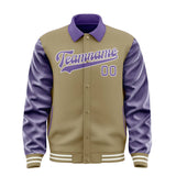 Custom Light Khaki Light Purple Jacket