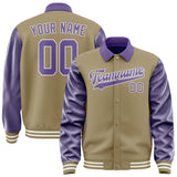 Custom Light Khaki Light Purple Jacket