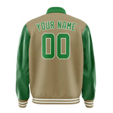 Custom Light Khaki Emerald Green Jacket