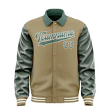 Custom Light Khaki Blue Green Jacket