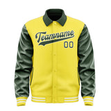 Custom Light Yellow Dark Green Jacket