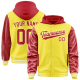 Custom Light Yellow Red Jacket