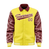 Custom Light Yellow Crimson Red Jacket
