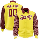Custom Light Yellow Crimson Red Jacket