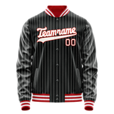 Custom Black Orange White Pinstripe Varsity Letterman Jacket JA02240617HF038