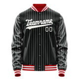 Custom Black White Gray Pinstripe Varsity Letterman Jacket JA02240617HF047
