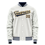 Custom White Purple Purple Pinstripe Varsity Letterman Jacket JA02240617JC477