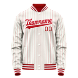 Custom White Red Red Pinstripe Varsity Letterman Jacket JA02240617LH474
