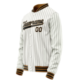 Custom White Black Black Pinstripe Varsity Letterman Jacket JA02240617JC481