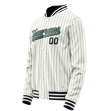 Custom White Teal Teal Pinstripe Varsity Letterman Jacket JA02240617JC480