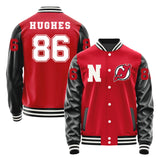 Newjersey Devils #86 Jack Hughes Varsity Letter Jacket