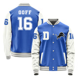 Detroit Lions #16 Jared Goff Varsity Letter Jacket