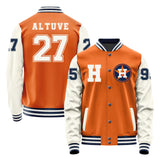 Houston Astros #27 José Altuve Varsity Letter Jacket
