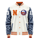 New York lslanders #13 Mathew Barzal Varsity Letter Jacket