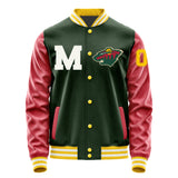 Minnesota Wild Varsity Letter Jacket Custom Letter & Number