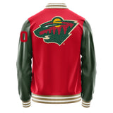 Minnesota Wild Varsity Letter Jacket Custom Letter & Number