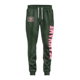 Custom Dark Green Light Pink Pants