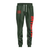 Custom Dark Green Orange Red Pants