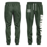 Custom Dark Green White Pants