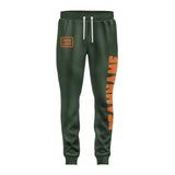Custom Dark Green Orange Pants