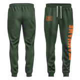 Custom Dark Green Orange Pants