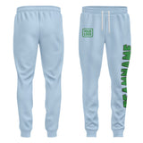 Custom Light Blue Emerald Green Pants